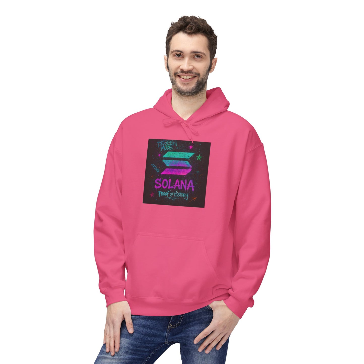 Solana Fleece Hoodie, Cozy Unisex Pullover, Great for Crypto Lovers, Gift for Gamers, Perfect for Chill Days, Easy Layering