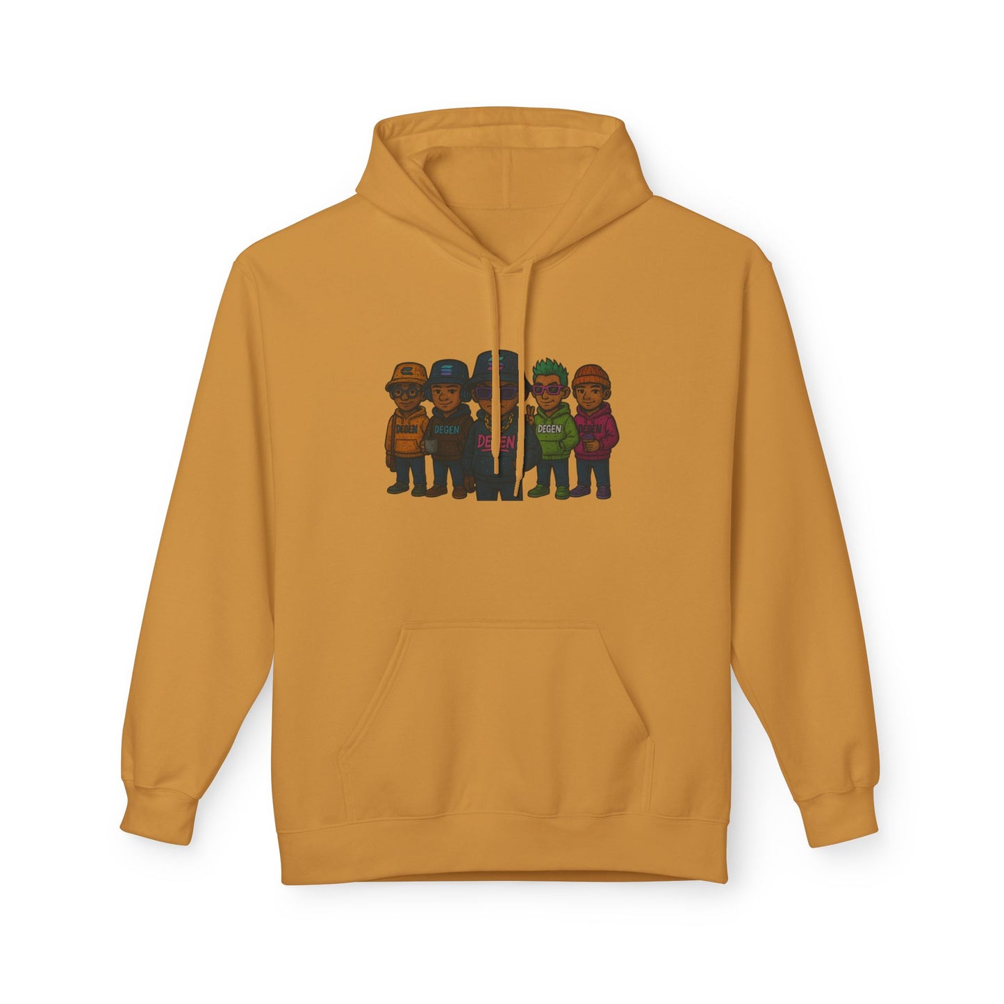 Solana Degen Crew Cozy Fleece Hoodie with Graphic Design, Perfect for Casual Wear, Gifts, Unisex Clothing, Everyday Comfort, Warm Layering