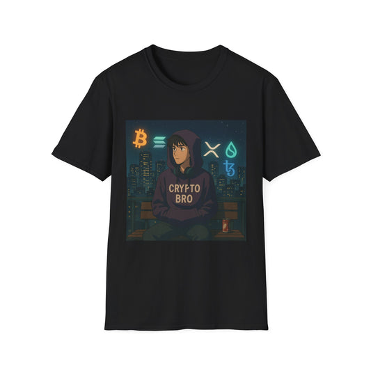 Crypto Bro Unisex Softstyle T-Shirt, Perfect for Gamers, Trendy Casual Wear, Unique Gift Idea, Crypto Enthusiast Apparel