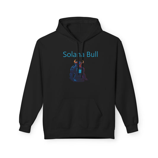 Solana Bull Graphic Hoodie | Unisex Midweight Fleece Sweatshirt | Perfect for Crypto Lovers & Casual Wear, Gift for Holidays, Cozy Apparel