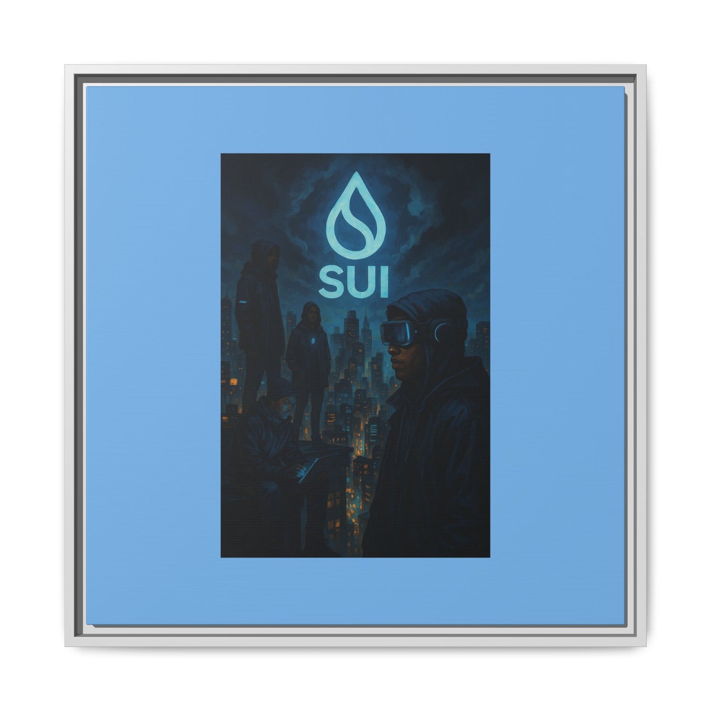 SUI Framed Canvas Art Print, Urban Art, Modern Wall Decor, Unique Gift for Art Lovers, Home or Office Decoration, SUI Design