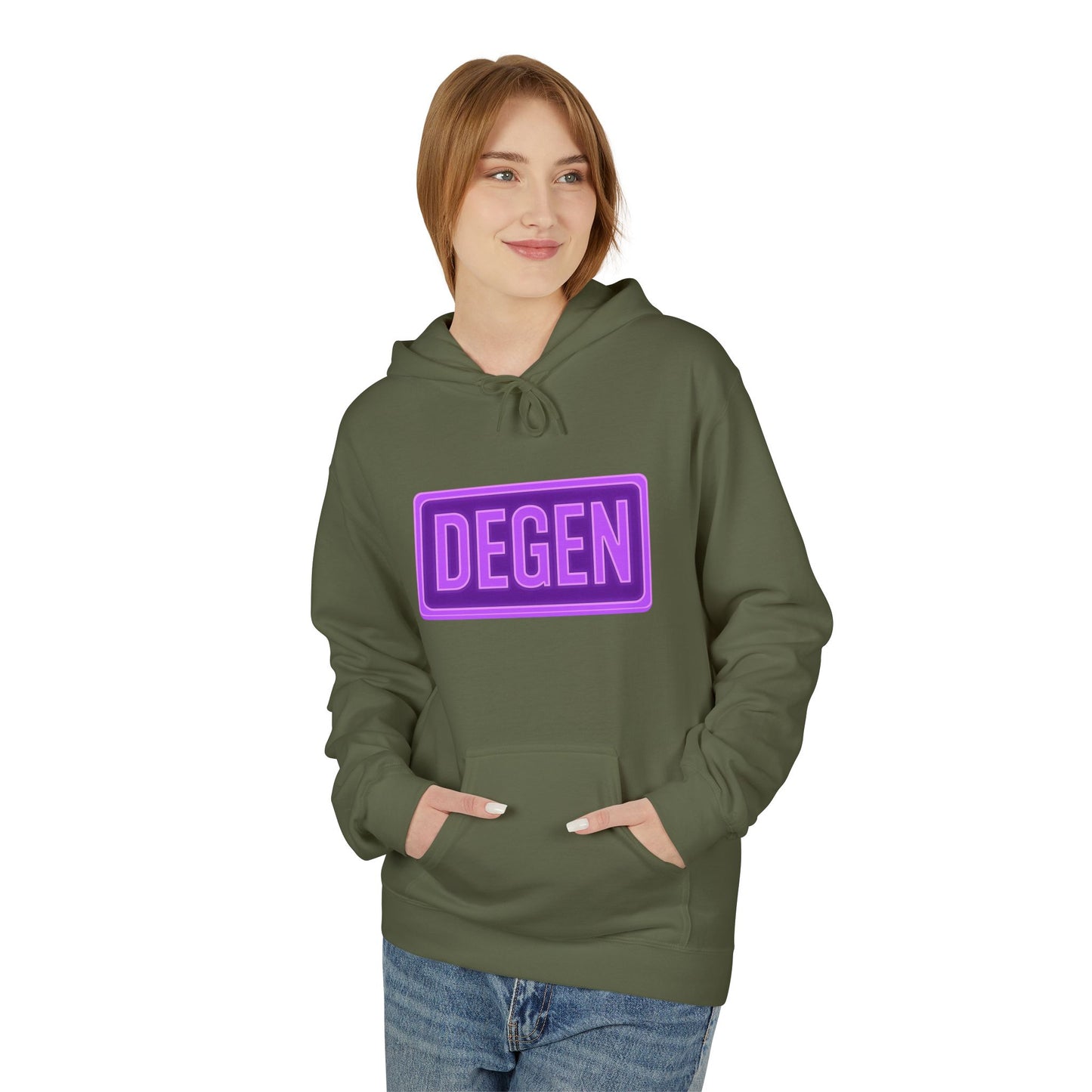 Degen Collection Vibrant Hoodie with 'DEGEN' Design for Cozy Vibes, Perfect for Casual Wear, Gifts, or Street Style