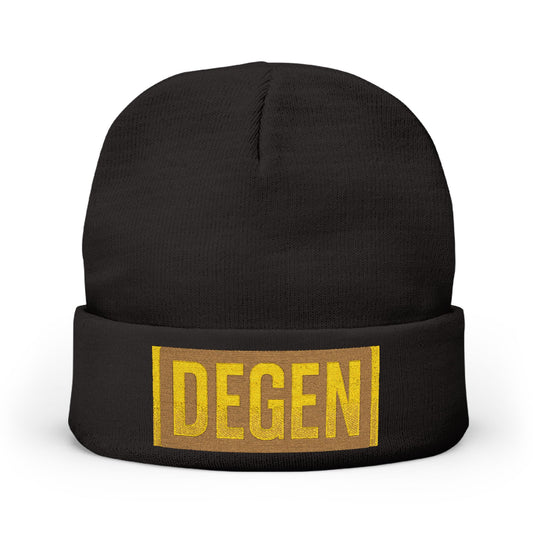 Stylish Knit Beanie with Embroidered 'DEGEN' | Warm Winter Hat, Unisex Beanie, Gift for Him/Her, Casual Headwear, Trendy Accessory