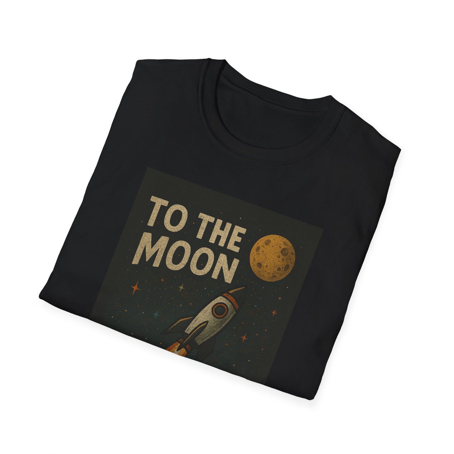 To the Moon Unisex Softstyle T-Shirt, Cute T-Shirt, Space Graphic Tee, Astronomy Lover Gift, Casual Shirt for All Occasions