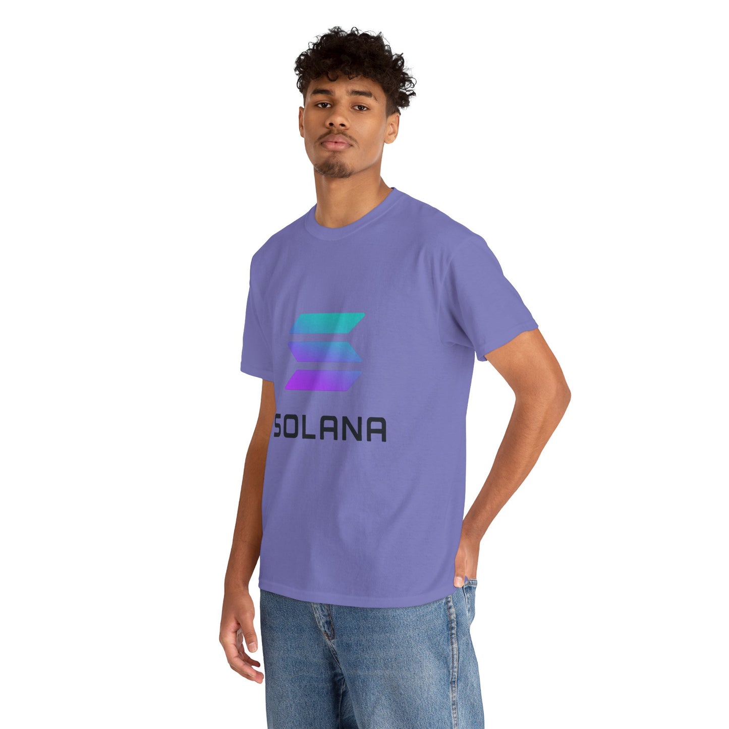 Solana Unisex Heavy Cotton Tee, Crypto Apparel, Gamer Shirt, Tech Enthusiast Wear, Unique Gift for Blockchain Lovers, Trending Fashion