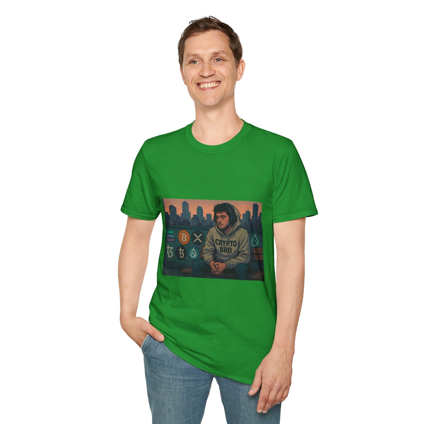 Crypto Vibes Unisex Softstyle T-Shirt | Trendy Graphic Tee for Crypto Enthusiasts, Perfect Gift for Tech Lovers, Casual Wear