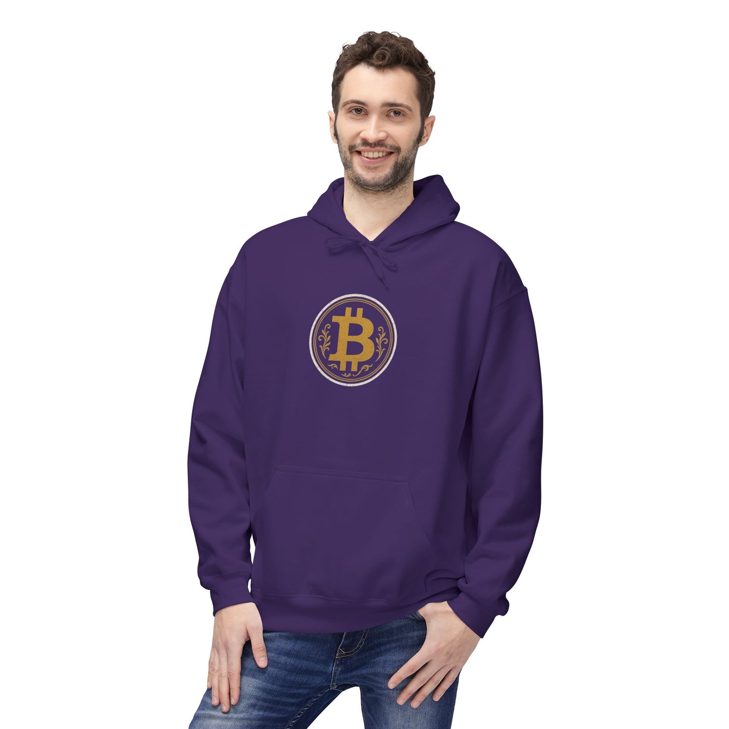 Bitcoin Logo Softstyle Hoodie | Unisex Fleece, Cryptocurrency Apparel, Trendy Streetwear, Cozy Hoodie, Gift for Tech Lovers