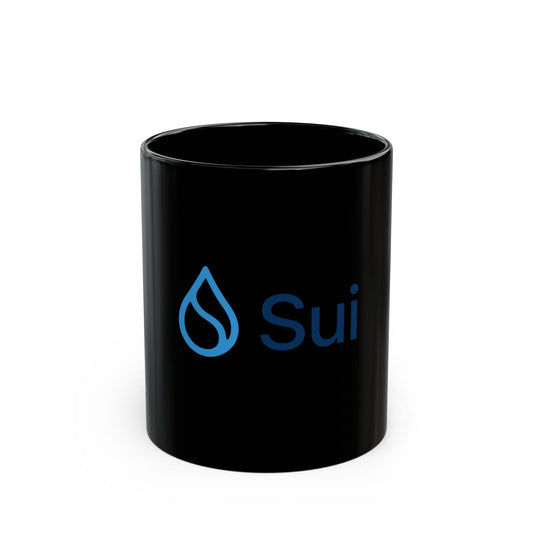 SUI Black Ceramic Mug with 'Sui' Logo - Perfect Gift for Coffee Lovers, Tea Drinkers, Office Use, Birthdays, Housewarming