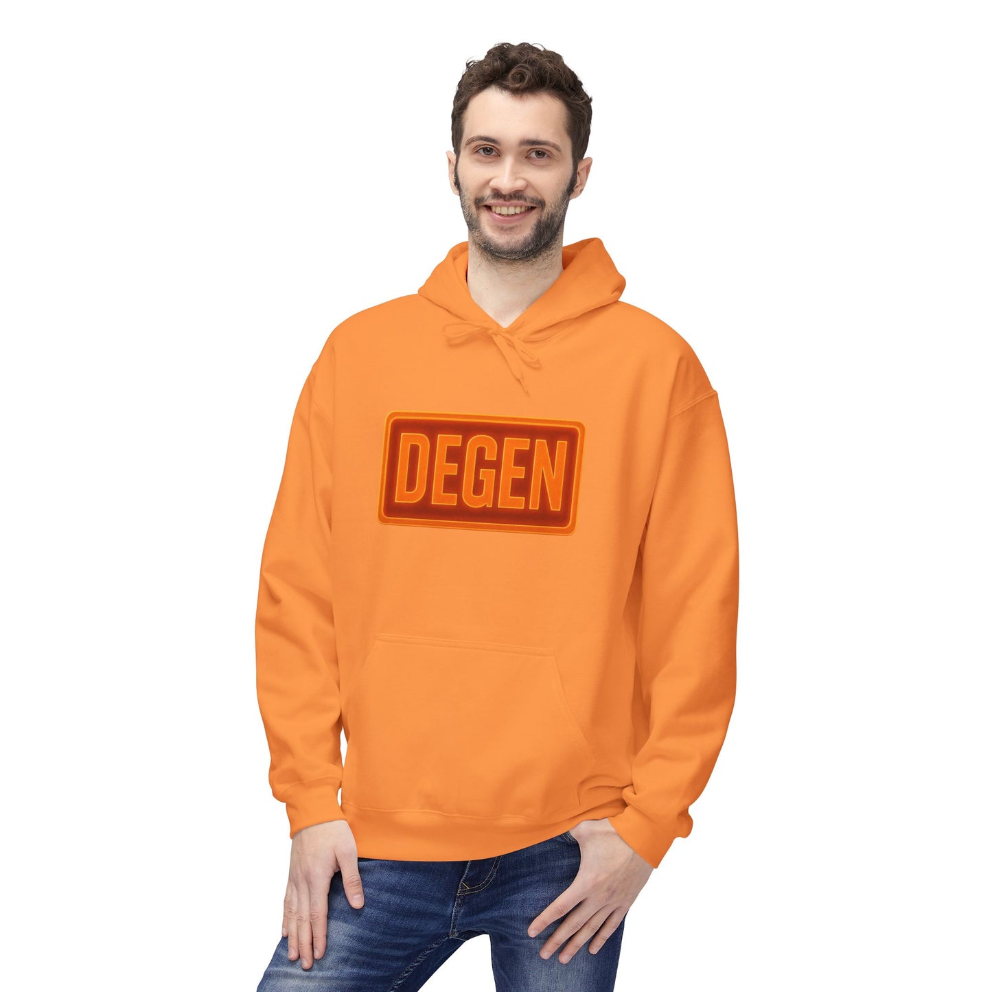 Degen Collection Stylish Unisex Fleece Hoodie with DEGEN Design, Cozy Fashion, Casual Wear, Gift Idea, Comfy Layering