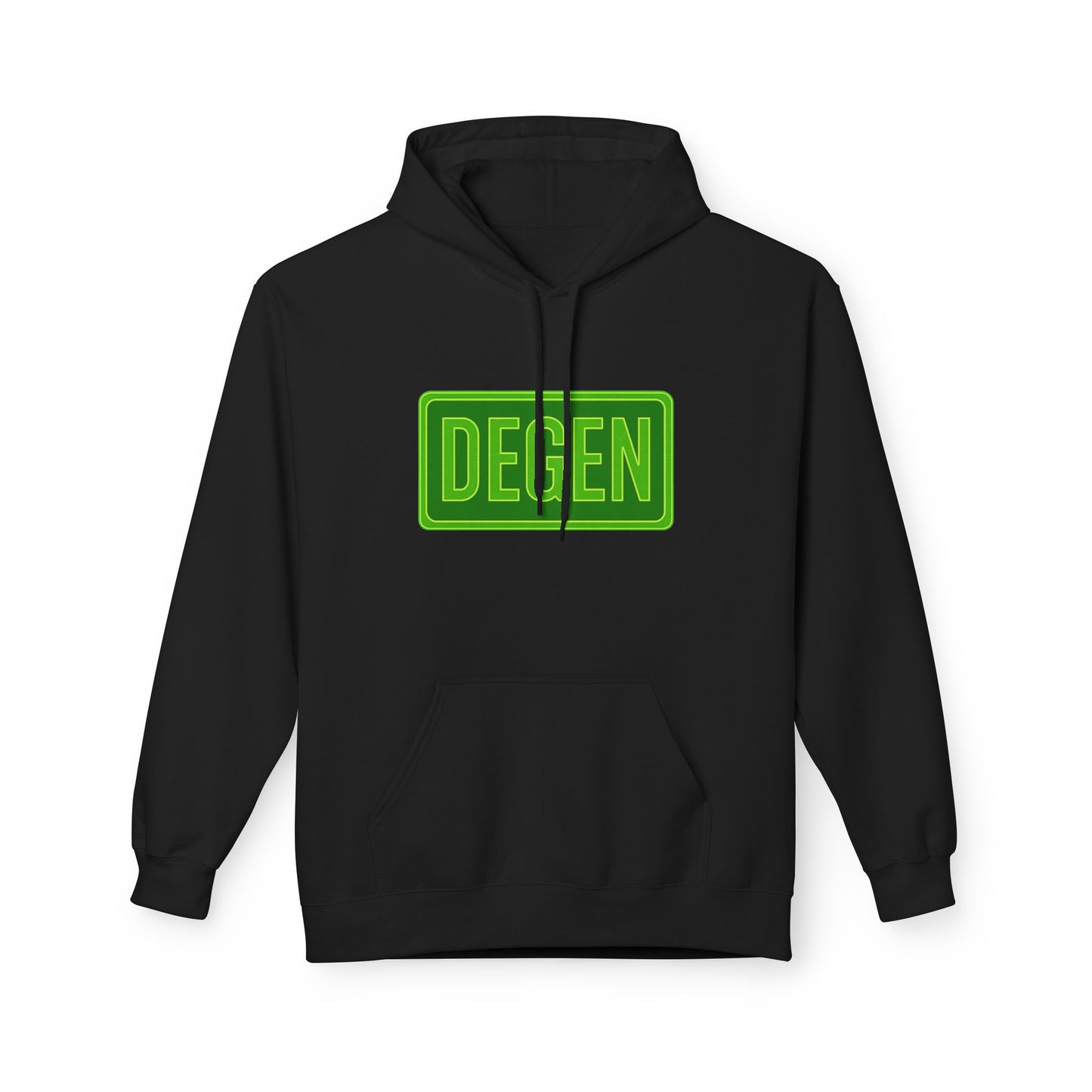 Degen Collection Casual Fleece Hoodie with 'DEGEN' Graphic, Cozy Streetwear, Perfect for Every Day, Great Gift for Friends, Ideal for Layering
