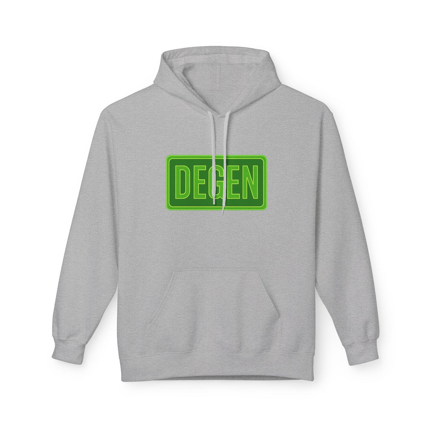 Degen Collection Casual Fleece Hoodie with 'DEGEN' Graphic, Cozy Streetwear, Perfect for Every Day, Great Gift for Friends, Ideal for Layering