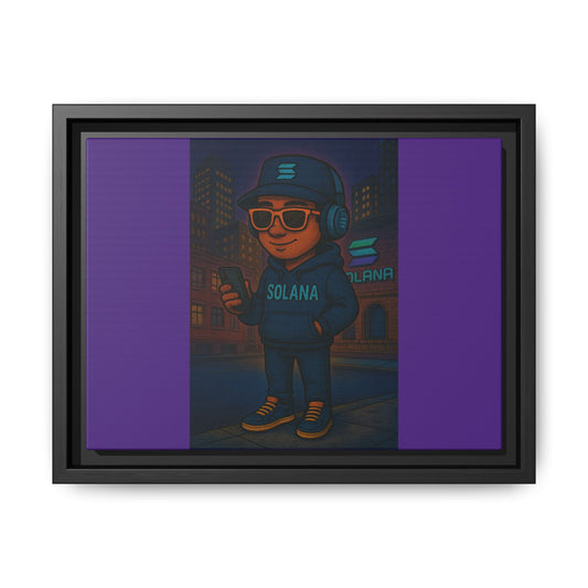Framed Matte Canvas Art Print, Urban Character Artwork, Home Decor, Gift for Crypto Enthusiasts, Wall Art for Living Room