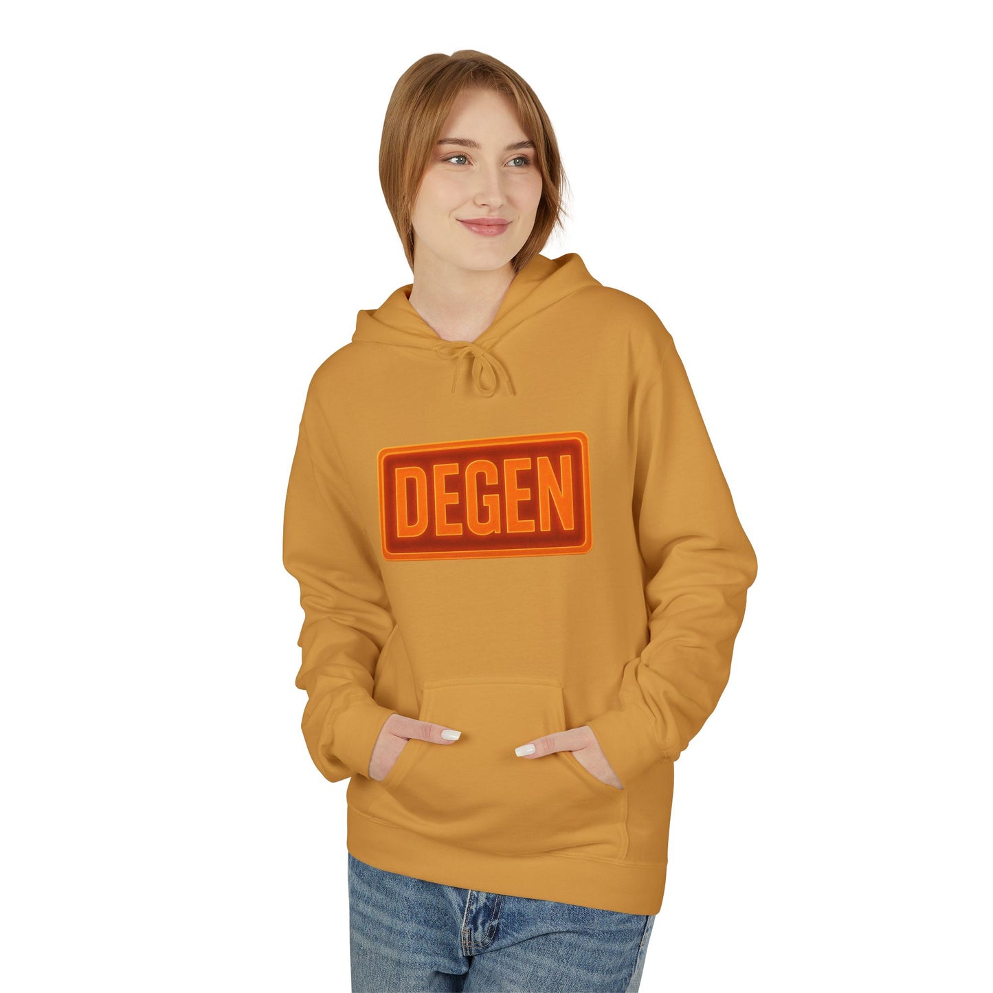 Degen Collection Stylish Unisex Fleece Hoodie with DEGEN Design, Cozy Fashion, Casual Wear, Gift Idea, Comfy Layering