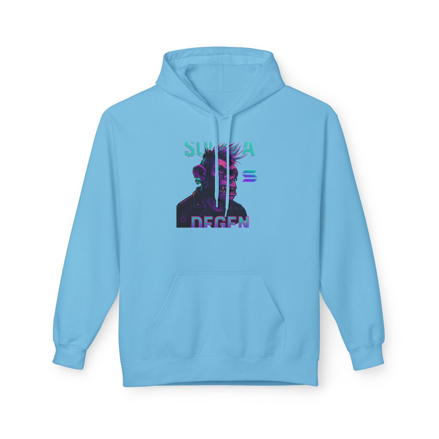 Solana Degen Mode Cool Graphic Hoodie for Trendy Fashionables | Unisex Midweight Softstyle, Streetwear Gift, Casual Look, Everyday Comfort, Unique Design