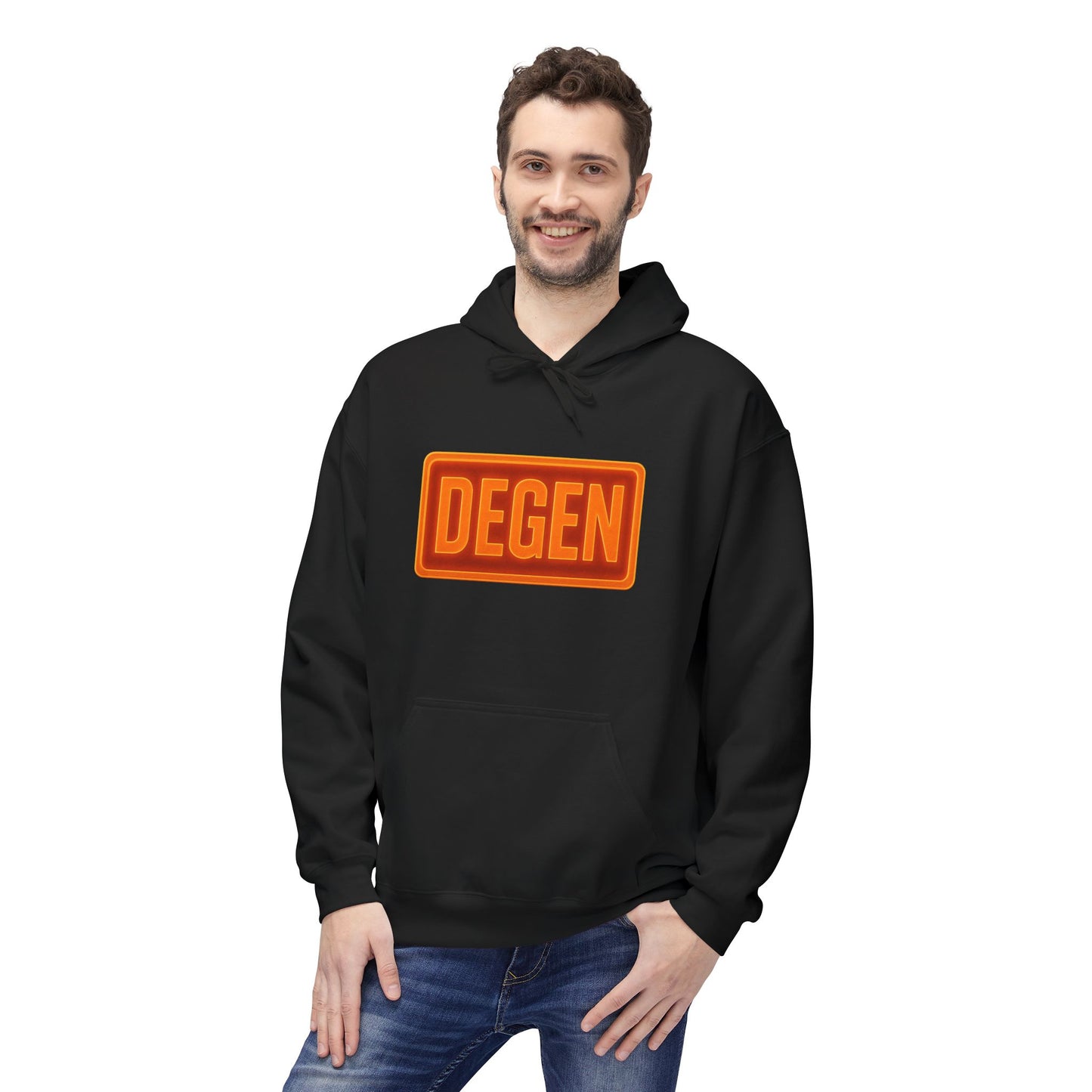 Degen Collection Stylish Unisex Fleece Hoodie with DEGEN Design, Cozy Fashion, Casual Wear, Gift Idea, Comfy Layering