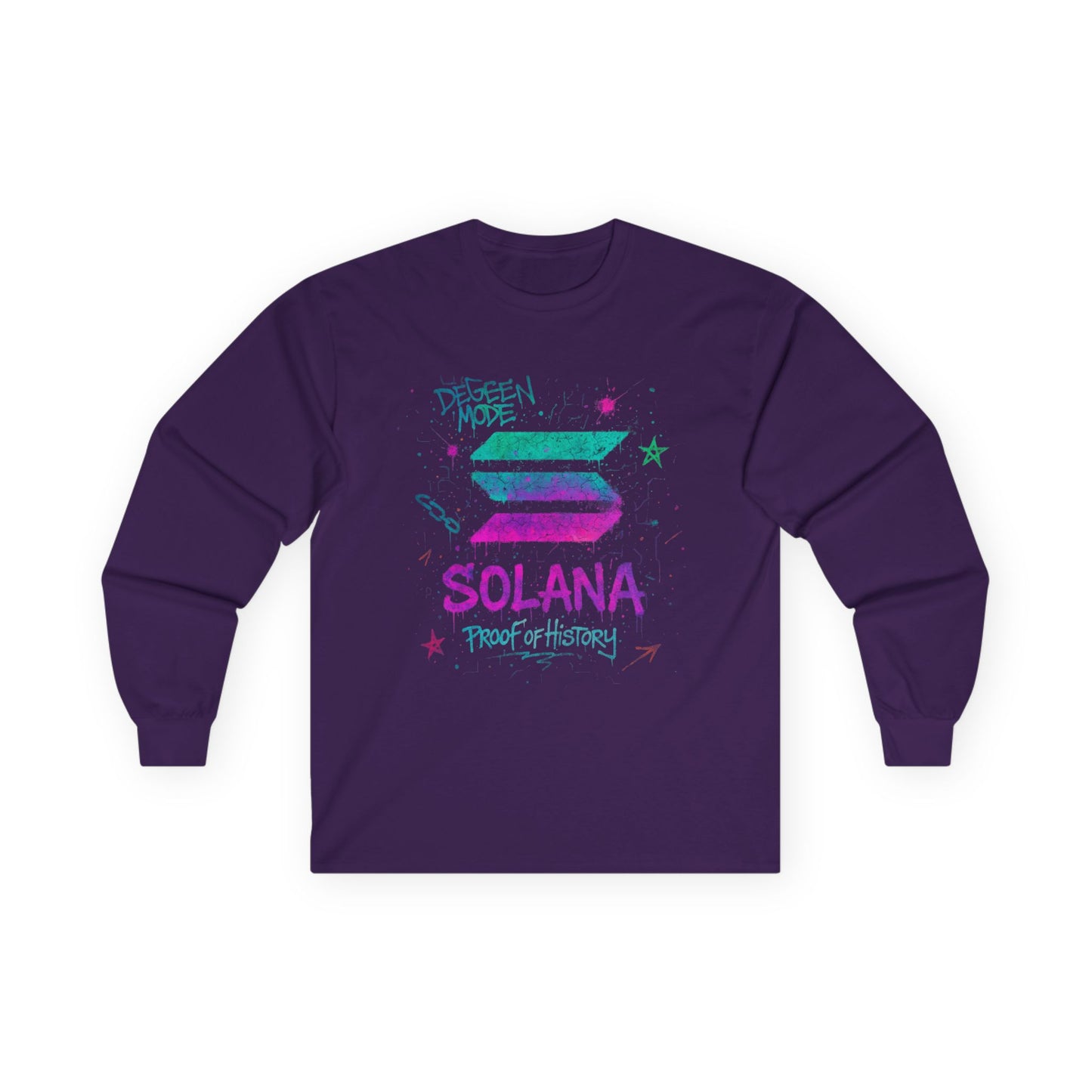 Solana Retro Graphic Long Sleeve Tee - Perfect for Crypto Fans, Gift for Tech Enthusiasts, Trendy Streetwear, Ideal for Casual Outings, [...]