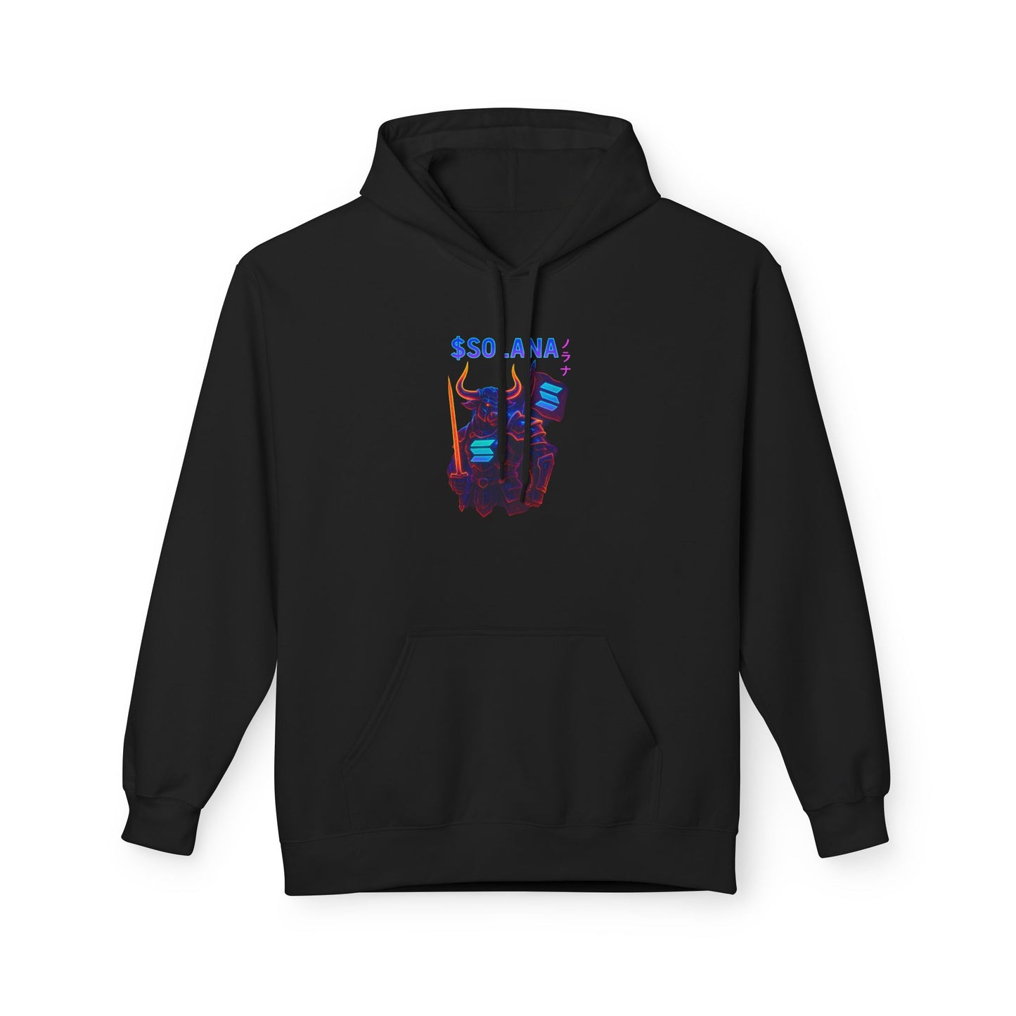 Solana Bull  Unisex Fleece Hoodie, Cozy Cryptocurrency Apparel, Gift for Crypto Lovers, Casual Wear, Digital Currency Sweatshirt