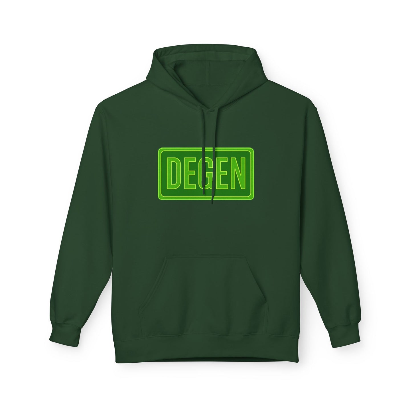 Degen Collection Casual Fleece Hoodie with 'DEGEN' Graphic, Cozy Streetwear, Perfect for Every Day, Great Gift for Friends, Ideal for Layering
