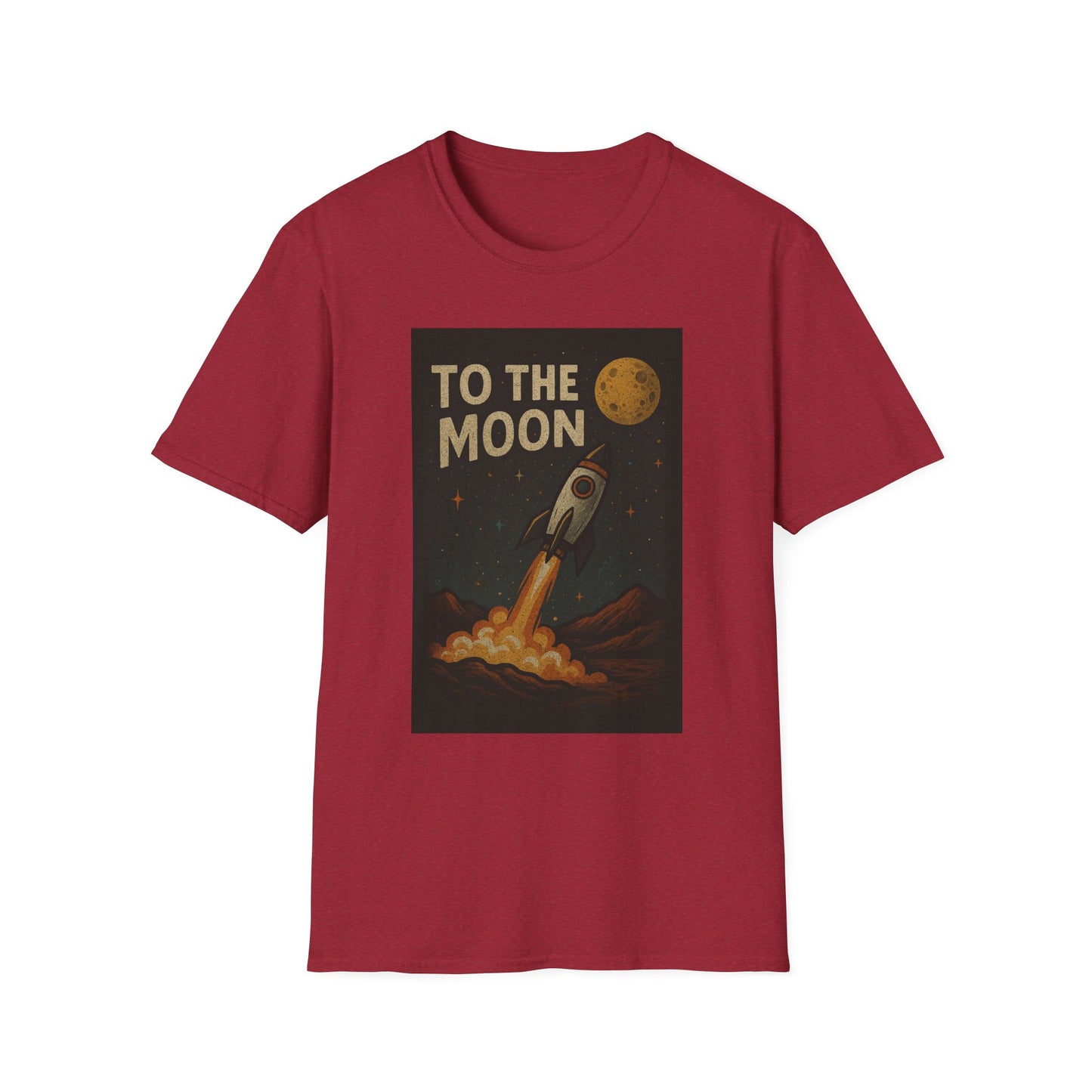 To the Moon Unisex Softstyle T-Shirt, Cute T-Shirt, Space Graphic Tee, Astronomy Lover Gift, Casual Shirt for All Occasions