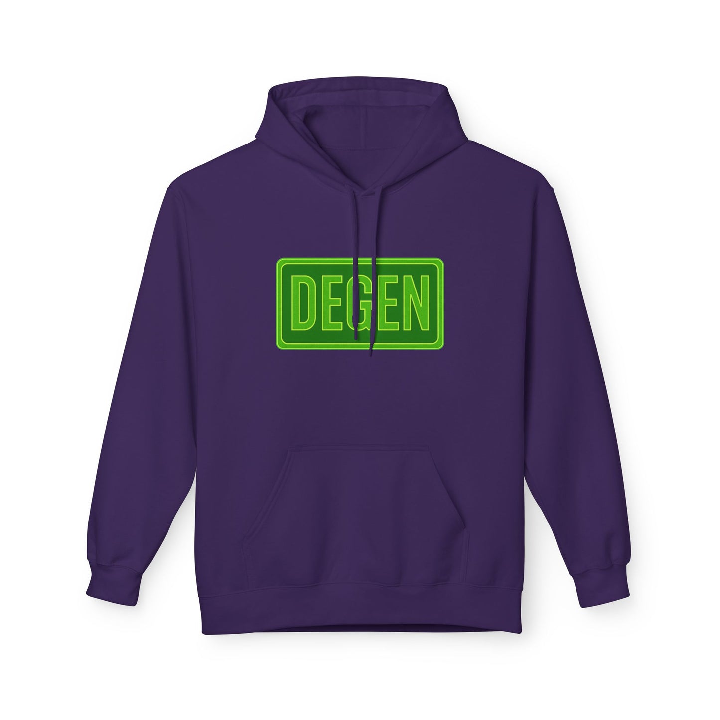 Degen Collection Casual Fleece Hoodie with 'DEGEN' Graphic, Cozy Streetwear, Perfect for Every Day, Great Gift for Friends, Ideal for Layering