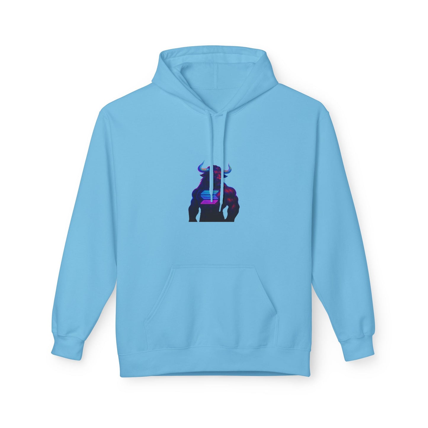 Solana Bull Colorful Bull Graphic Hoodie, Unisex Fleece Sweatshirt, Casual Outfit, Gift for Him/Her, Spring/Fall Wear, Streetwear