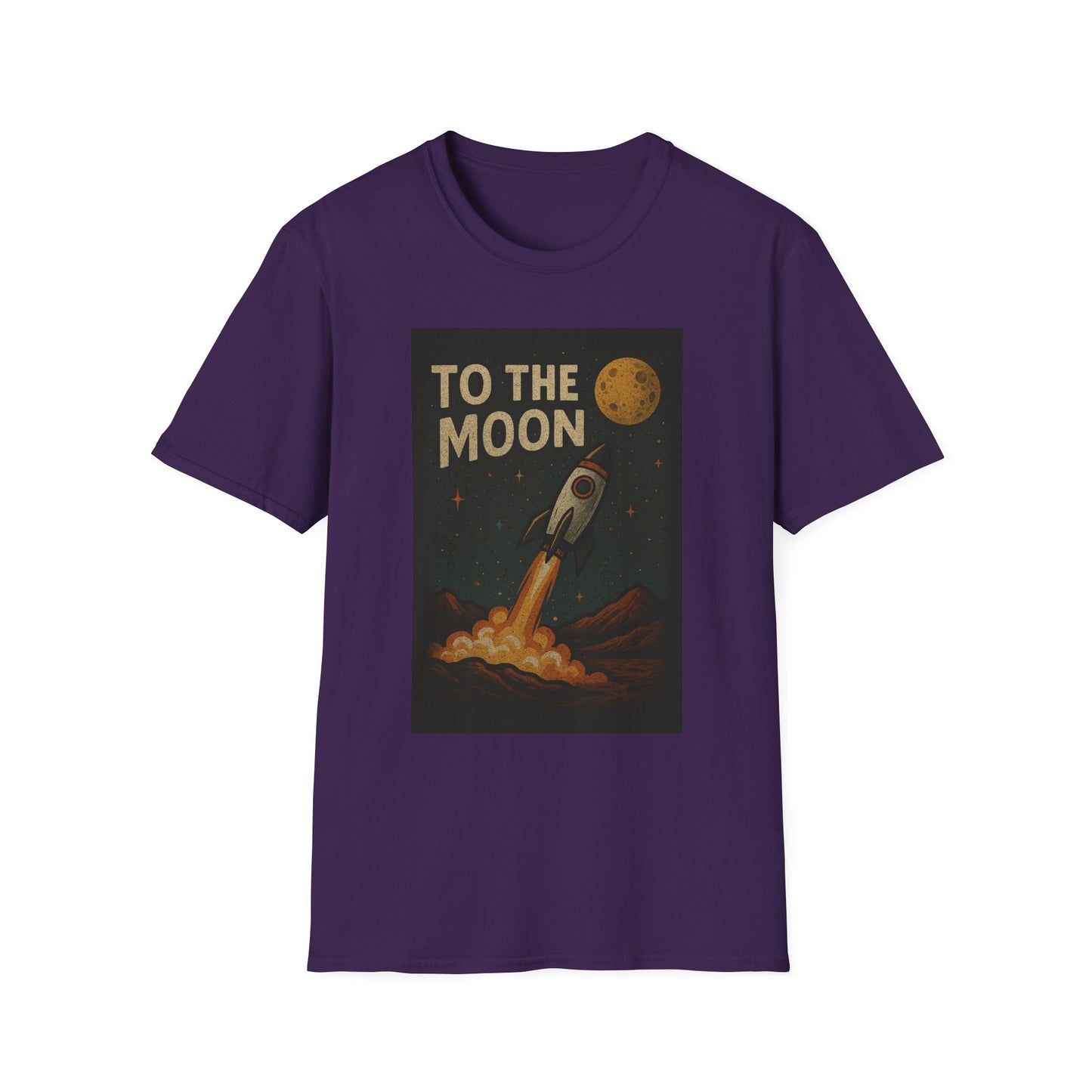 To the Moon Unisex Softstyle T-Shirt, Cute T-Shirt, Space Graphic Tee, Astronomy Lover Gift, Casual Shirt for All Occasions