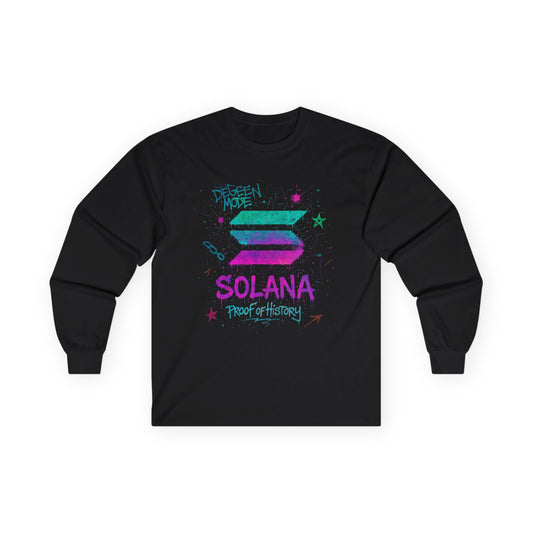 Solana Retro Graphic Long Sleeve Tee - Perfect for Crypto Fans, Gift for Tech Enthusiasts, Trendy Streetwear, Ideal for Casual Outings, [...]