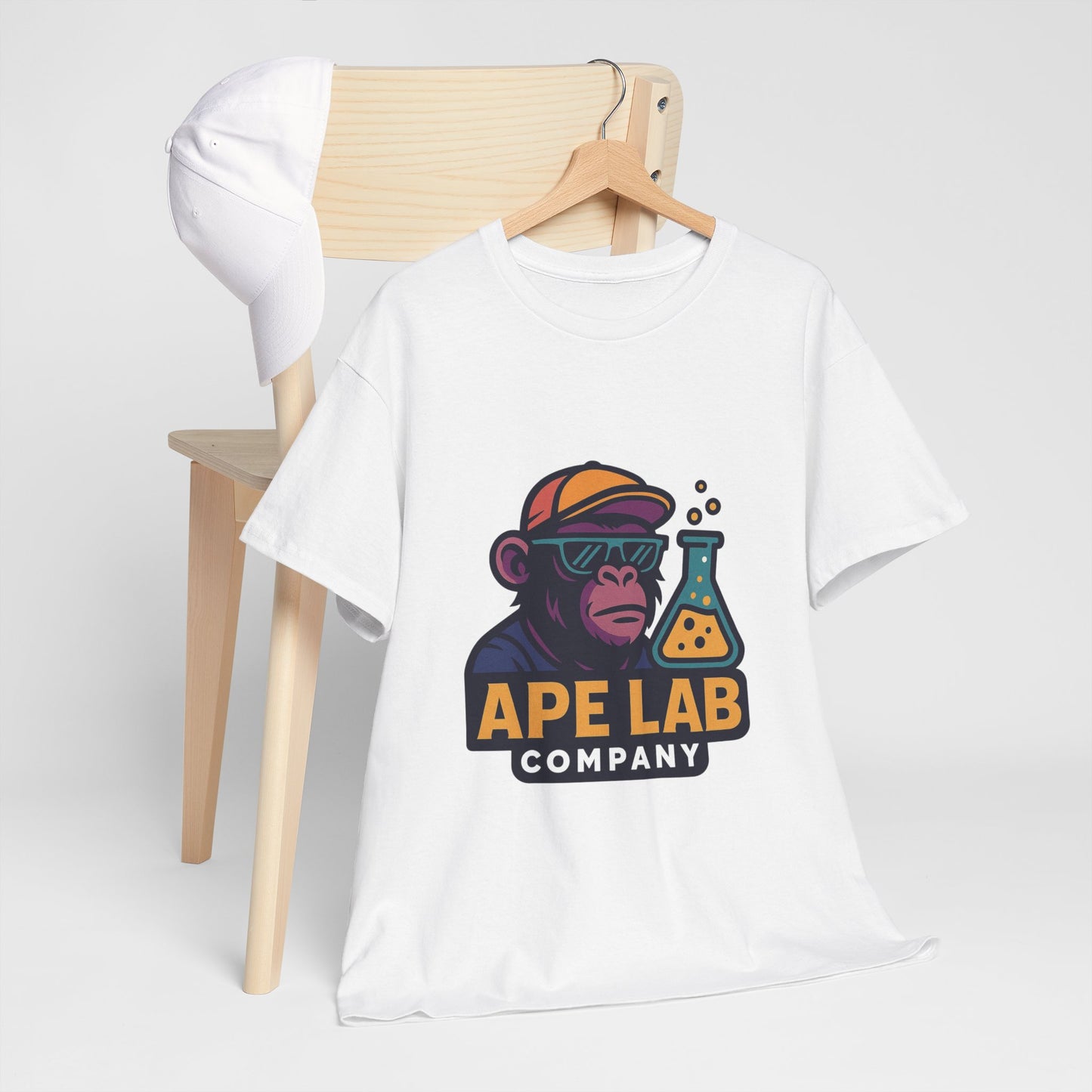 Ape Lab Company Unisex Heavy Cotton Tee - Fun and Stylish Tee for Science Lovers, Perfect for Casual Wear, Gifts, Birthdays, and Parties