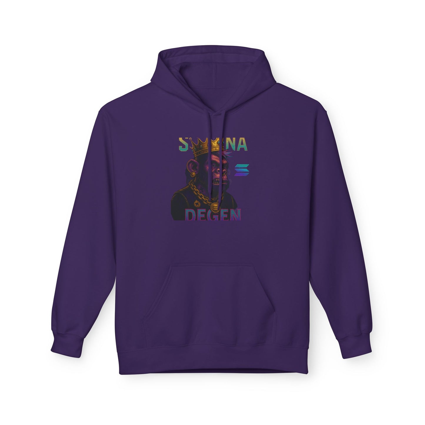 Solana Degen Mode King Inspired Unisex Hoodie, Cozy Streetwear, Gift for Him/Her, Casual Layering, Perfect for Relaxing & Celebrations