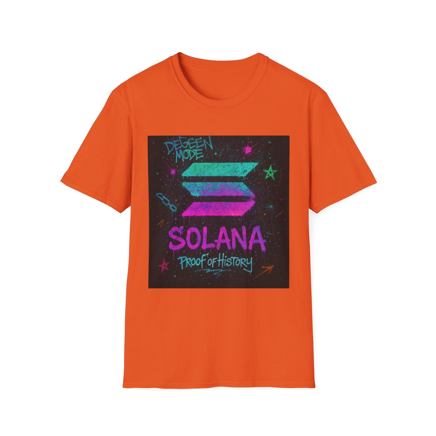 Vibrant Graphic Tee - 'Solana Proof of History' Unisex Softstyle T-Shirt, Casual Wear, Gift for Crypto Enthusiasts, Everyday Fashion, [...]
