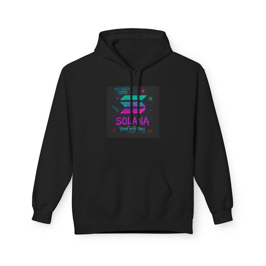 Solana Fleece Hoodie, Cozy Unisex Pullover, Great for Crypto Lovers, Gift for Gamers, Perfect for Chill Days, Easy Layering
