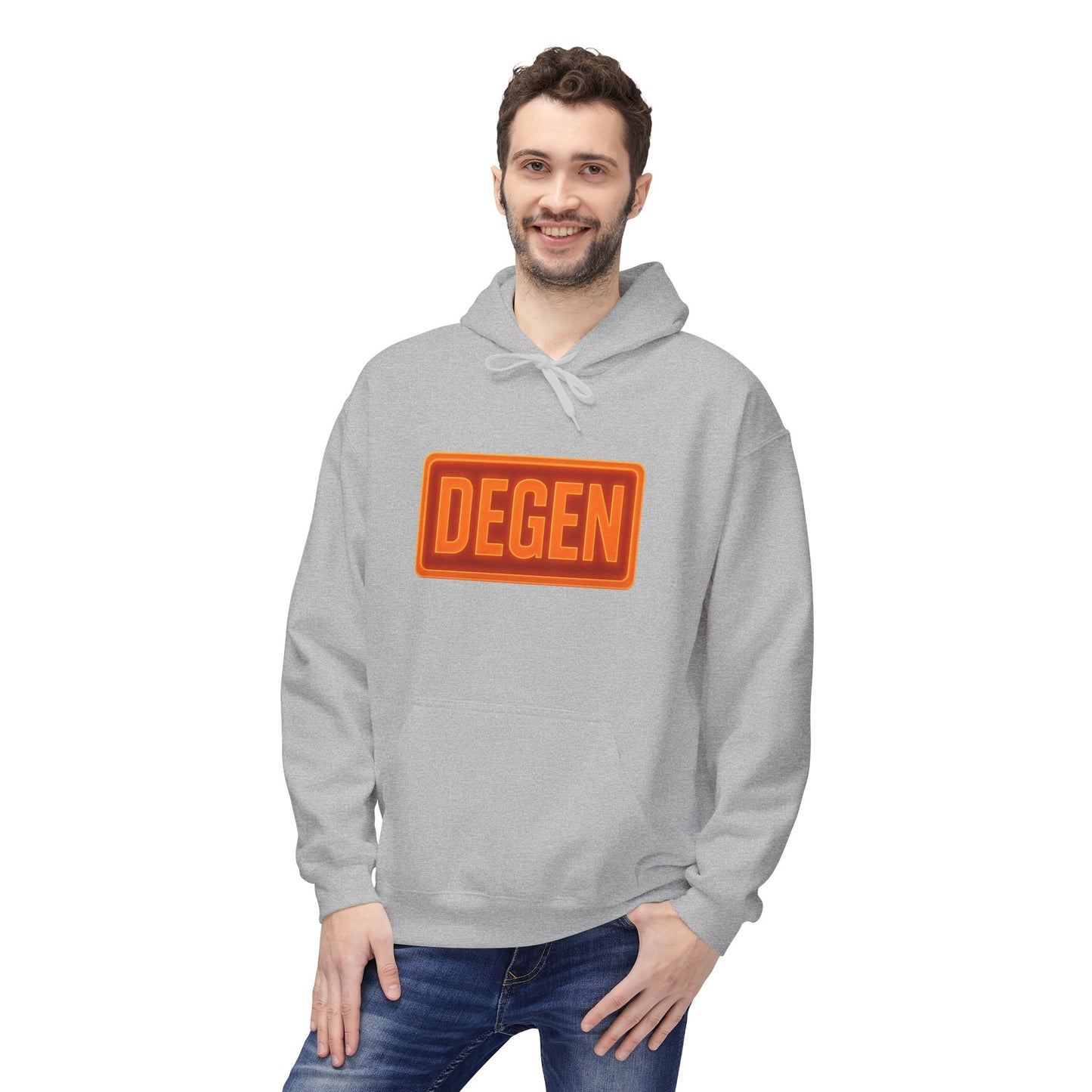 Degen Collection Stylish Unisex Fleece Hoodie with DEGEN Design, Cozy Fashion, Casual Wear, Gift Idea, Comfy Layering
