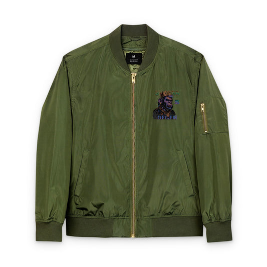 Solana Degen Embroidered Recycled Bomber Jacket, Eco-Friendly Fashion, Streetwear Style, Gift for Him, Casual Layering