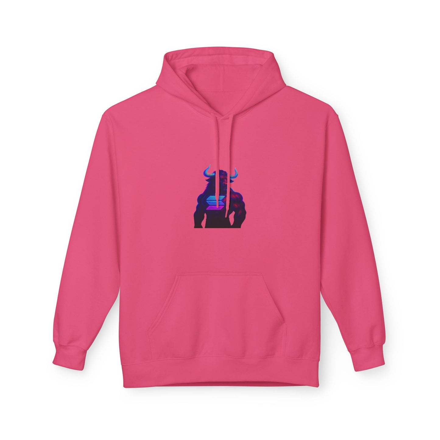 Solana Bull Colorful Bull Graphic Hoodie, Unisex Fleece Sweatshirt, Casual Outfit, Gift for Him/Her, Spring/Fall Wear, Streetwear