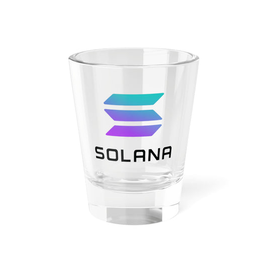 Solana Themed Shot Glass, 1.5oz - Perfect for Celebrations, Barware, Party Favors, Crypto Enthusiasts, Gifts