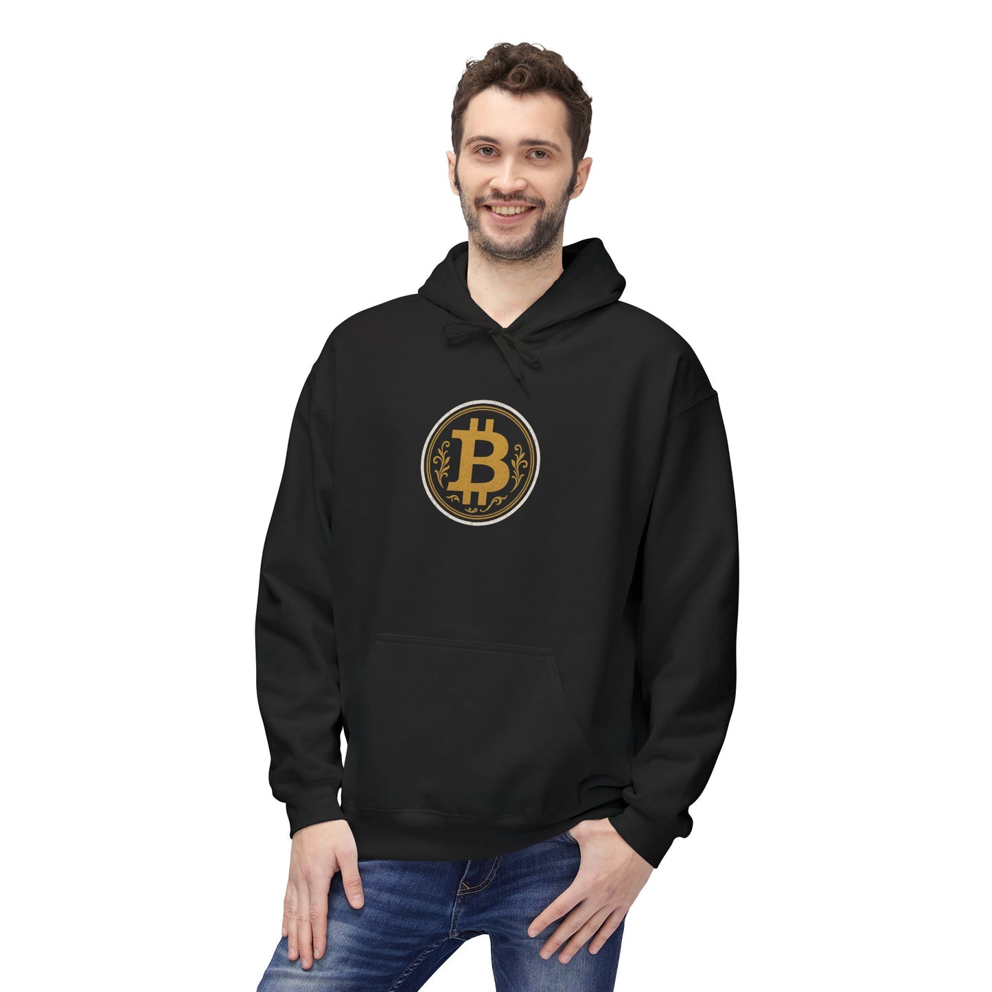Bitcoin Logo Softstyle Hoodie | Unisex Fleece, Cryptocurrency Apparel, Trendy Streetwear, Cozy Hoodie, Gift for Tech Lovers