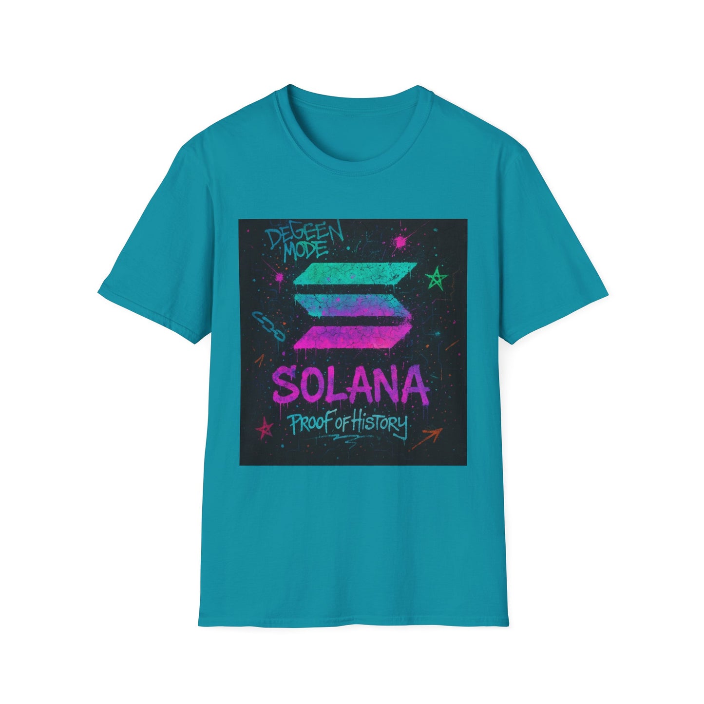 Vibrant Graphic Tee - 'Solana Proof of History' Unisex Softstyle T-Shirt, Casual Wear, Gift for Crypto Enthusiasts, Everyday Fashion, [...]